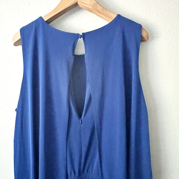 Chico's Size 4 Royal Blue Sleeveless Fly Jersey Jumpsuit Women's Plus Size 20 - Picture 10 of 12